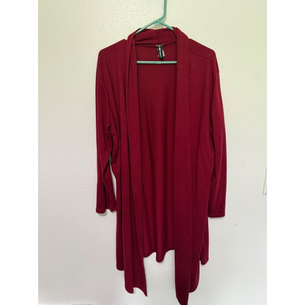 Hot Ginger Duster Cardigan Red Open Front Womans XL